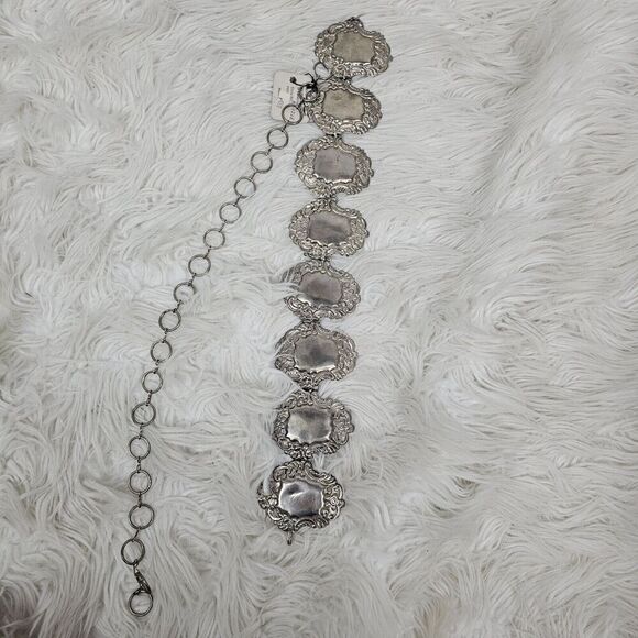 Elegantè NWT Vintage Concho Chain Chrome Belt 42" Western Rodeo - Picture 2 of 9